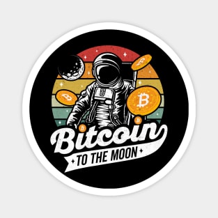 Bitcoin to the Moon Astronaut Crypto Hodl Magnet